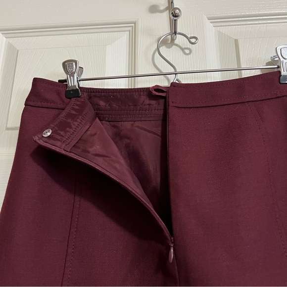 Brooks Brothers Burgundy Wool A-Line Skirt - Size 4 - Picture 6 of 12